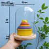 Chụp thủy tinh đế gỗ 15x21