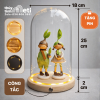 Chụp thủy tinh đế gỗ đèn led 18x30