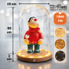 Chụp thủy tinh đế gỗ đèn led 20x30