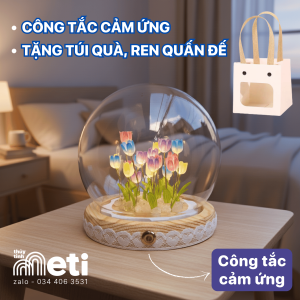 Chụp thủy tinh đèn ngủ hoa tulip