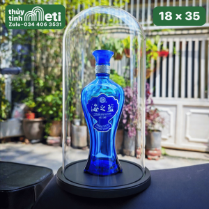 Chụp thủy tinh đế gỗ 18x35