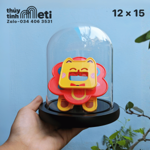 Chụp thủy tinh đế gỗ 12x15