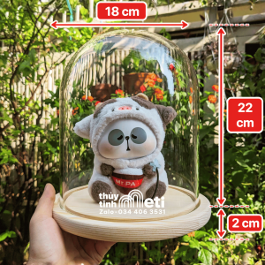Chụp thủy tinh đế gỗ 18x22