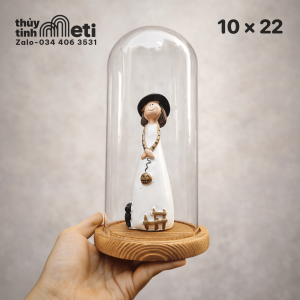 Chụp thủy tinh đế gỗ 10x22
